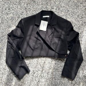 Oak & Fort Cropped Black Blazer Size M NWT